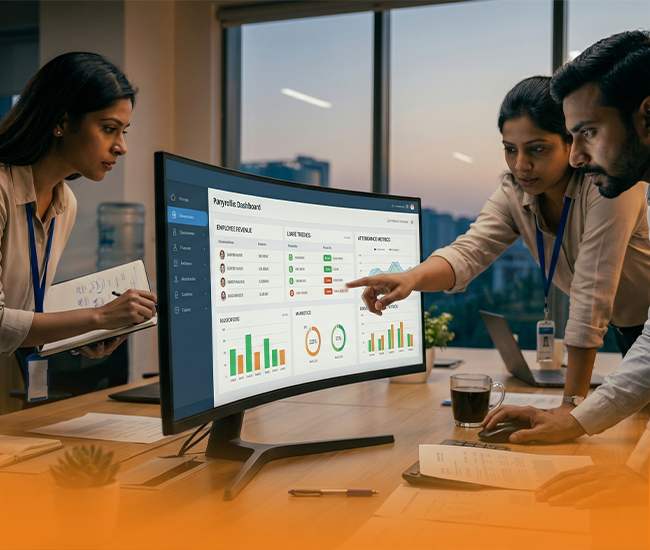 Monthly payroll run summary inside HRMS software